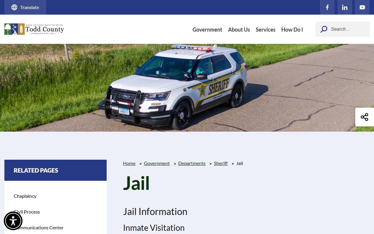 Todd County Jail page