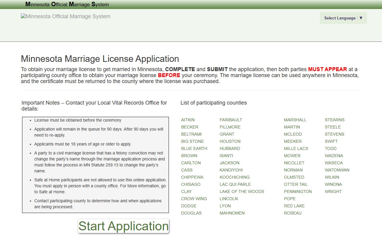 MOMS marriage application